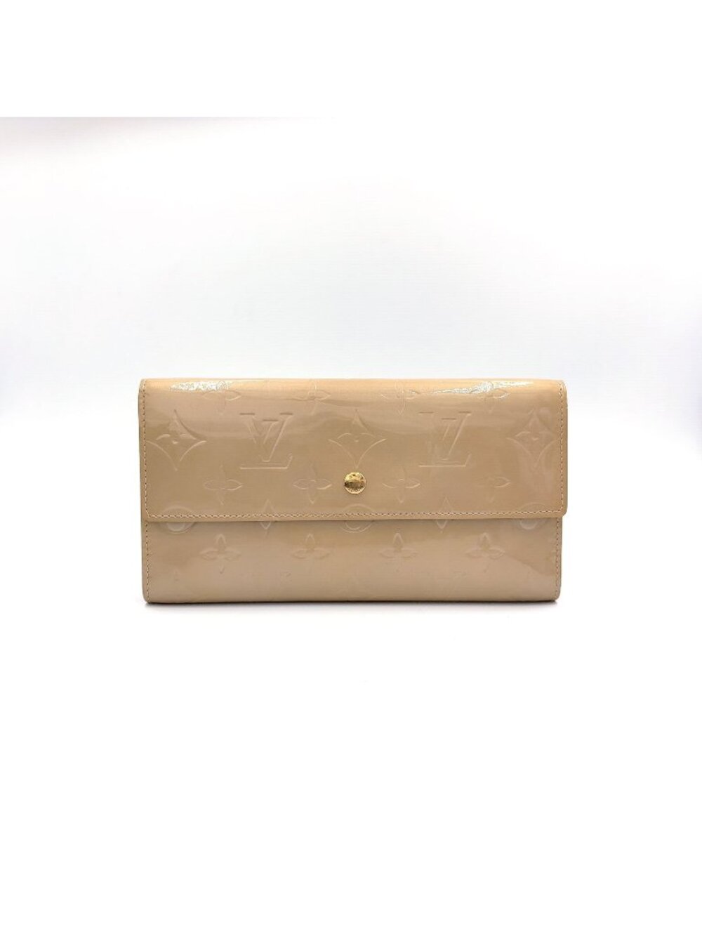 Louis Vuitton Portefeuille International Monogram Vernis Noisette Leather
